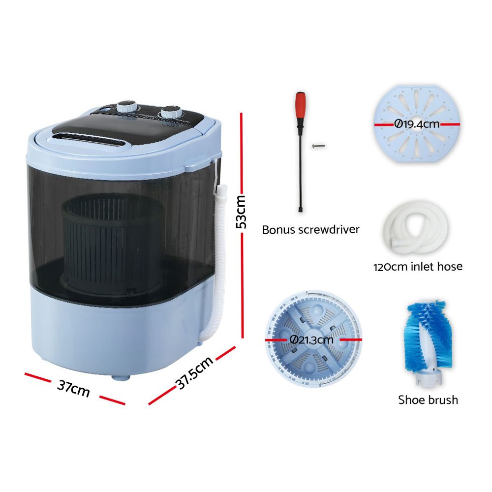 Portable Washing Machine 3kg - Devanti Black