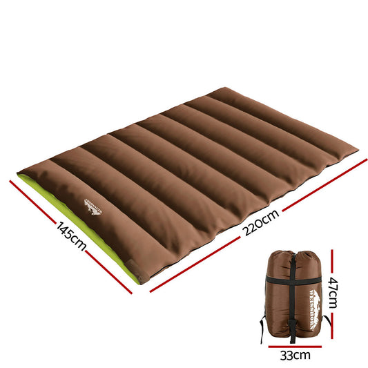 Weisshorn Sleeping Bag Double Bags Thermal Camping Hiking Tent Brown -5Â°C