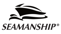 Black SEAMANSHIP logo with a stylized boat graphic above the brand name on a white background.
