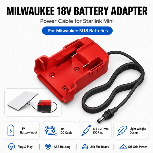 Outcamp Milwaukee M18 Battery Adapter for Starlink Mini