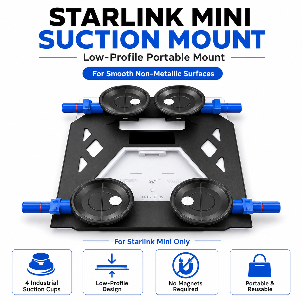 Outcamp Low-Profile Suction Mount for Starlink Mini