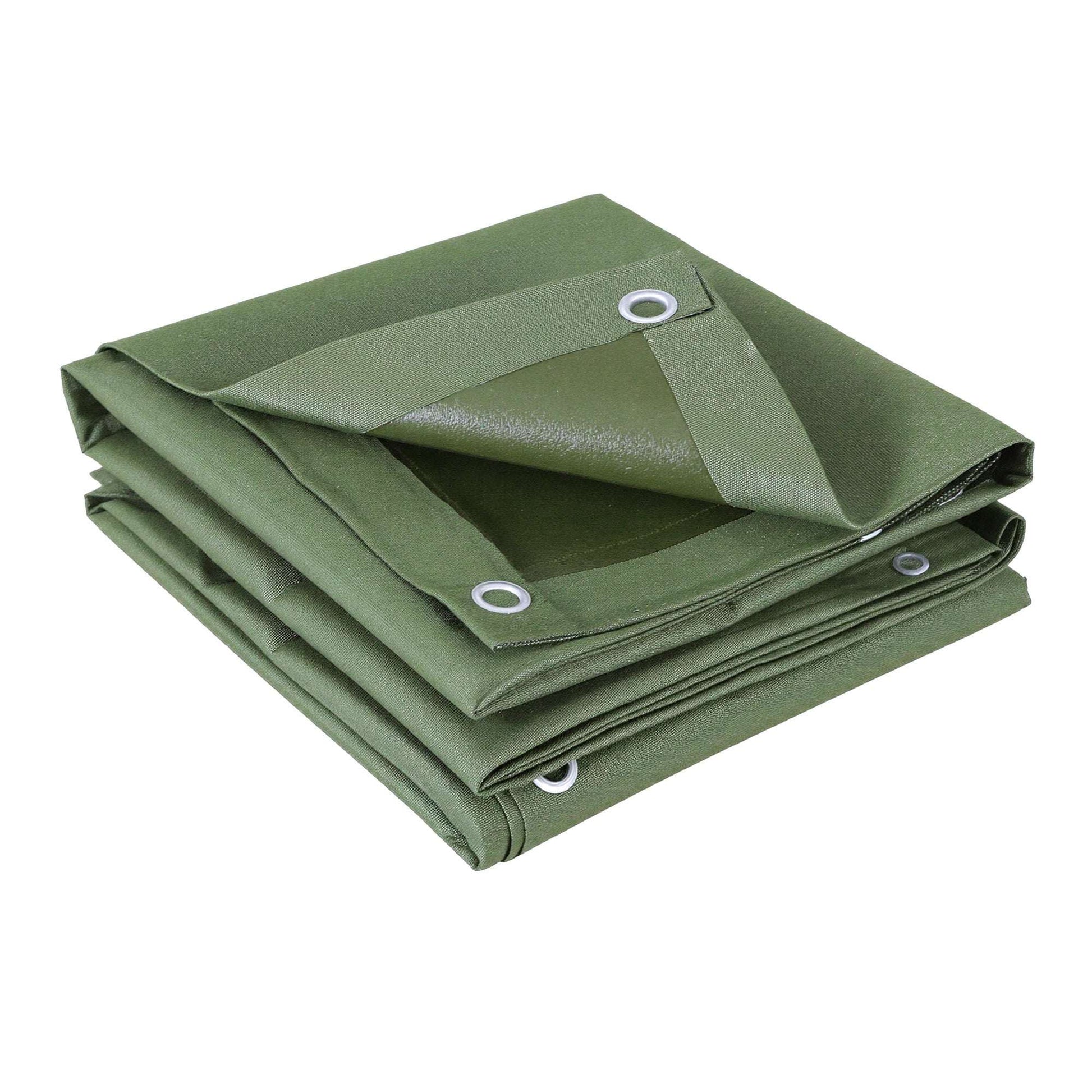 Instahut 2x3m Tarp Tarpaulin 600GSM Camping Canvas Heavy Duty Water Resistant