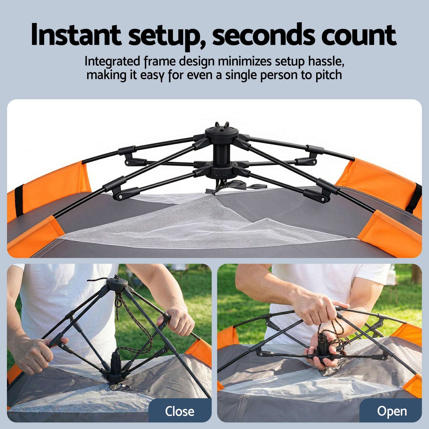 Weisshorn 2 Person Instant Pop Up Camping Tent Automatic Waterproof Hiking Beach