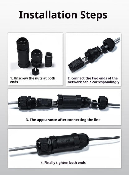 Starlink Coupler  for Starlink Cable/Cat7/Cat6/Cat5E/Cat5 Network LAN Cable Extender IP68 Waterproof (PoE Supported)