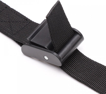 4 pieces - Tension straps - Lashing straps - Fastening straps - 25 MM * 1.5 meters long - Polyester fibers - Black - with buckle - adjustable - for vans, bicycles, trailers, luggage