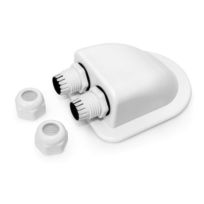 2 Pcs IP68 Waterproof ABS Solar Double Cable Entry Gland-Weather Resistant Dual Cable Entry Housing for Solar Panels of RV, Caravan and Marine, White