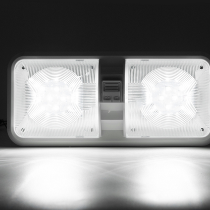 2pcs 12V RV Interior LED Ceiling Light Boat Camper Caravan Trailer Double Dome Light