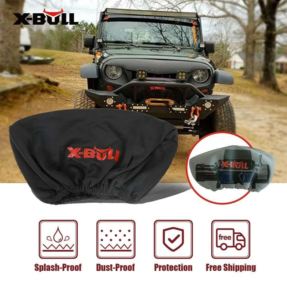 X-BULL Winch Cover Waterproof fits 8000-17000LBS Winch Dust Cover Soft 4X4 - Just Camp | Best Value Outdoor & Camping Store in Australia