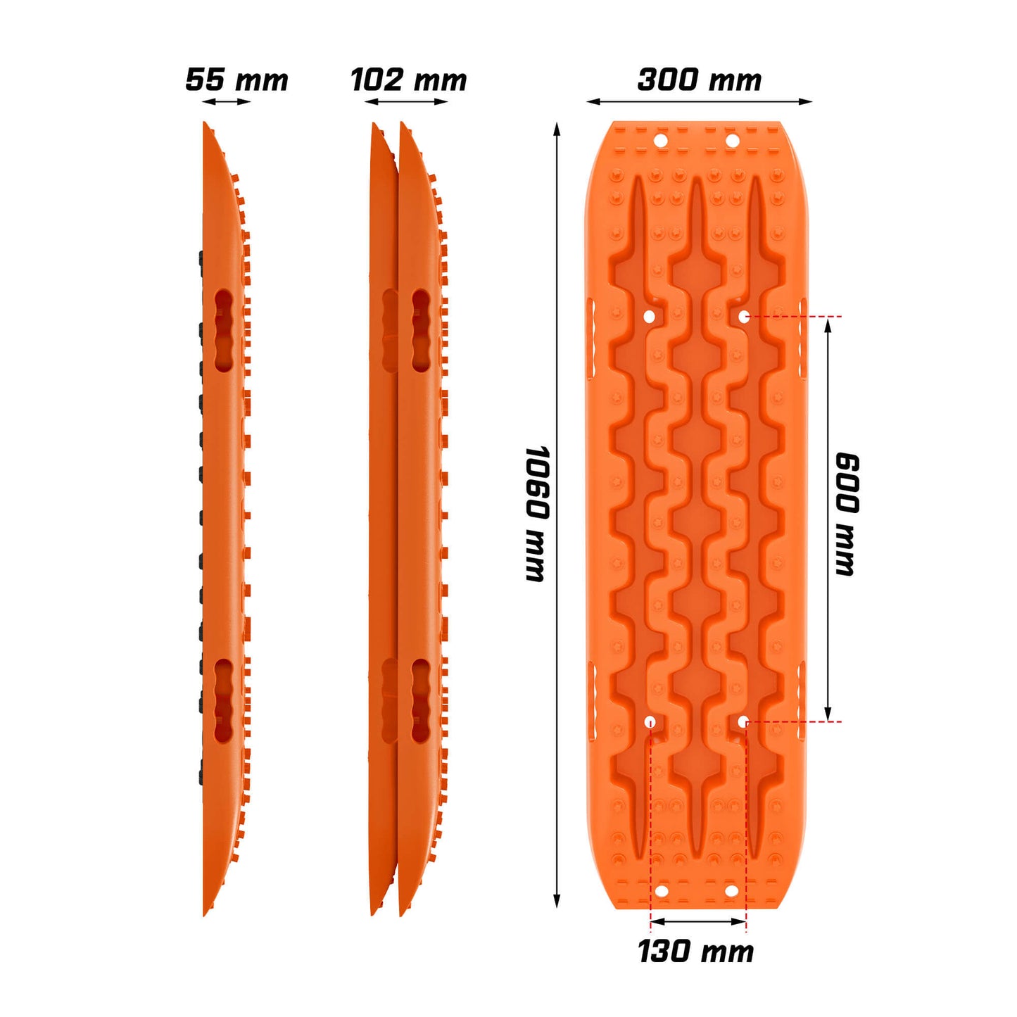 X-BULL Recovery tracks Sand 2 Pairs 4PC10T 4WD Sand / Snow / Mud Off-road Gen 3.0 - Orange