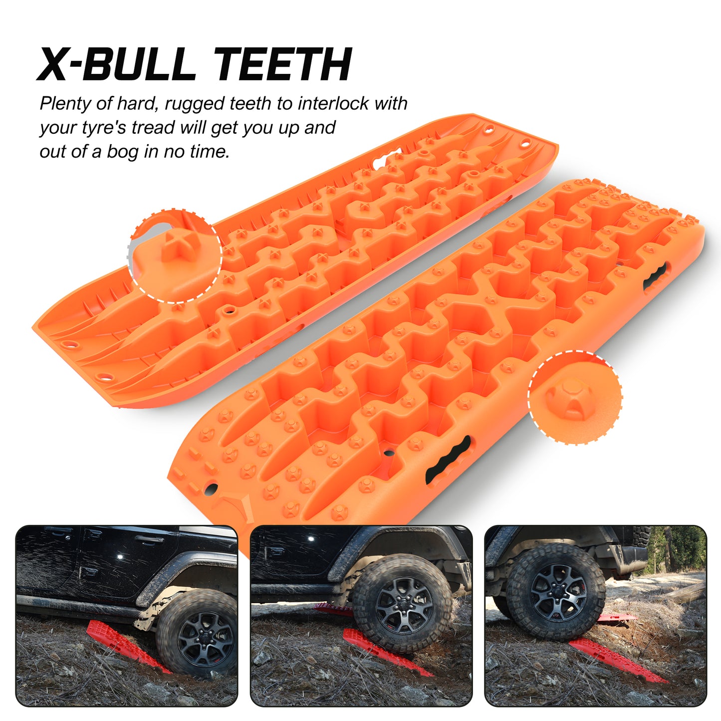 X-BULL Recovery tracks Sand 2 Pairs 4PC10T 4WD Sand / Snow / Mud Off-road Gen 3.0 - Orange
