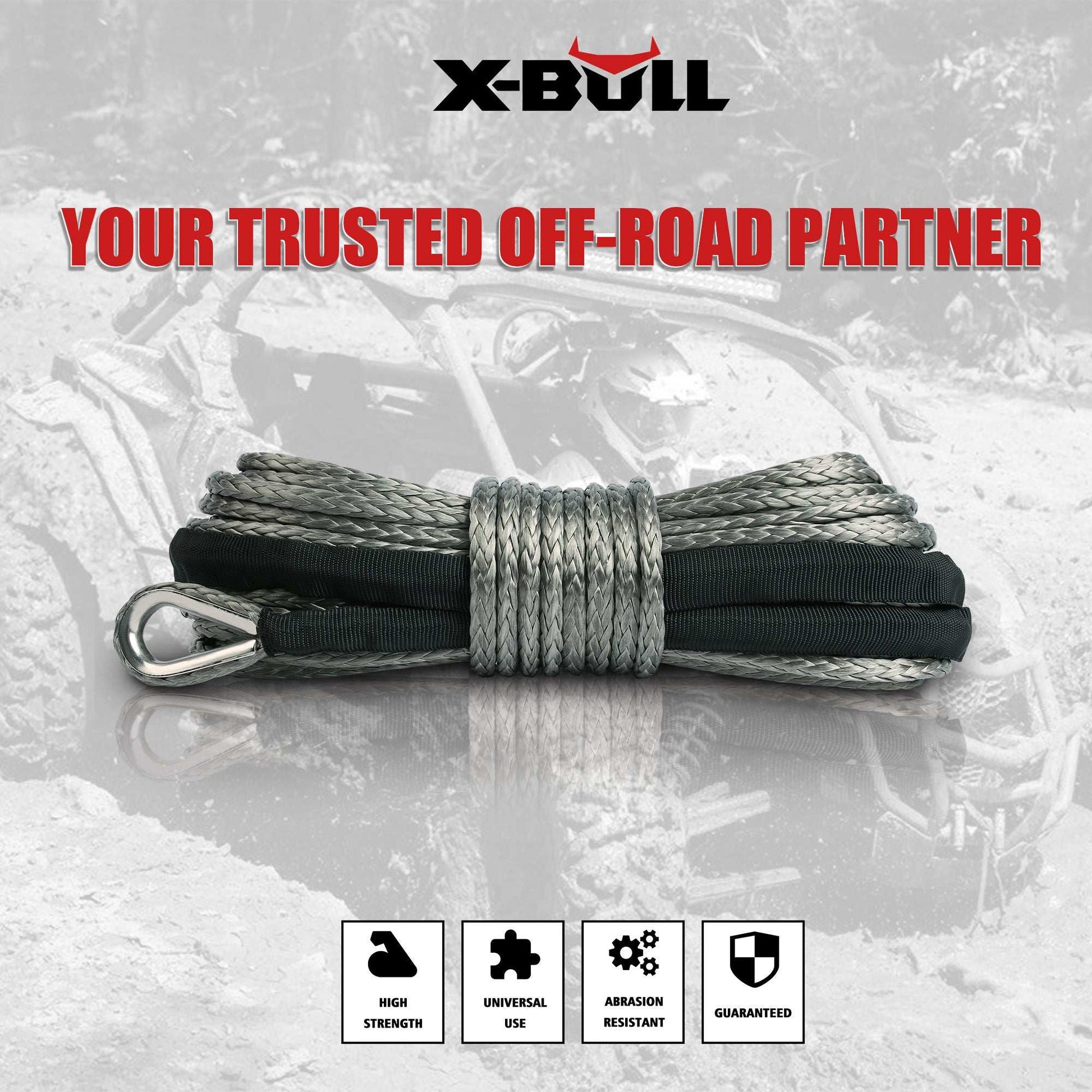 X-BULL Synthetic Dyneem Rope 5.5MM x 13M SK75 Car Tow Recovery Winch Cable Line