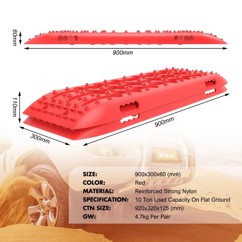 X-BULL Recovery Tracks with Mounting Pins - Red
