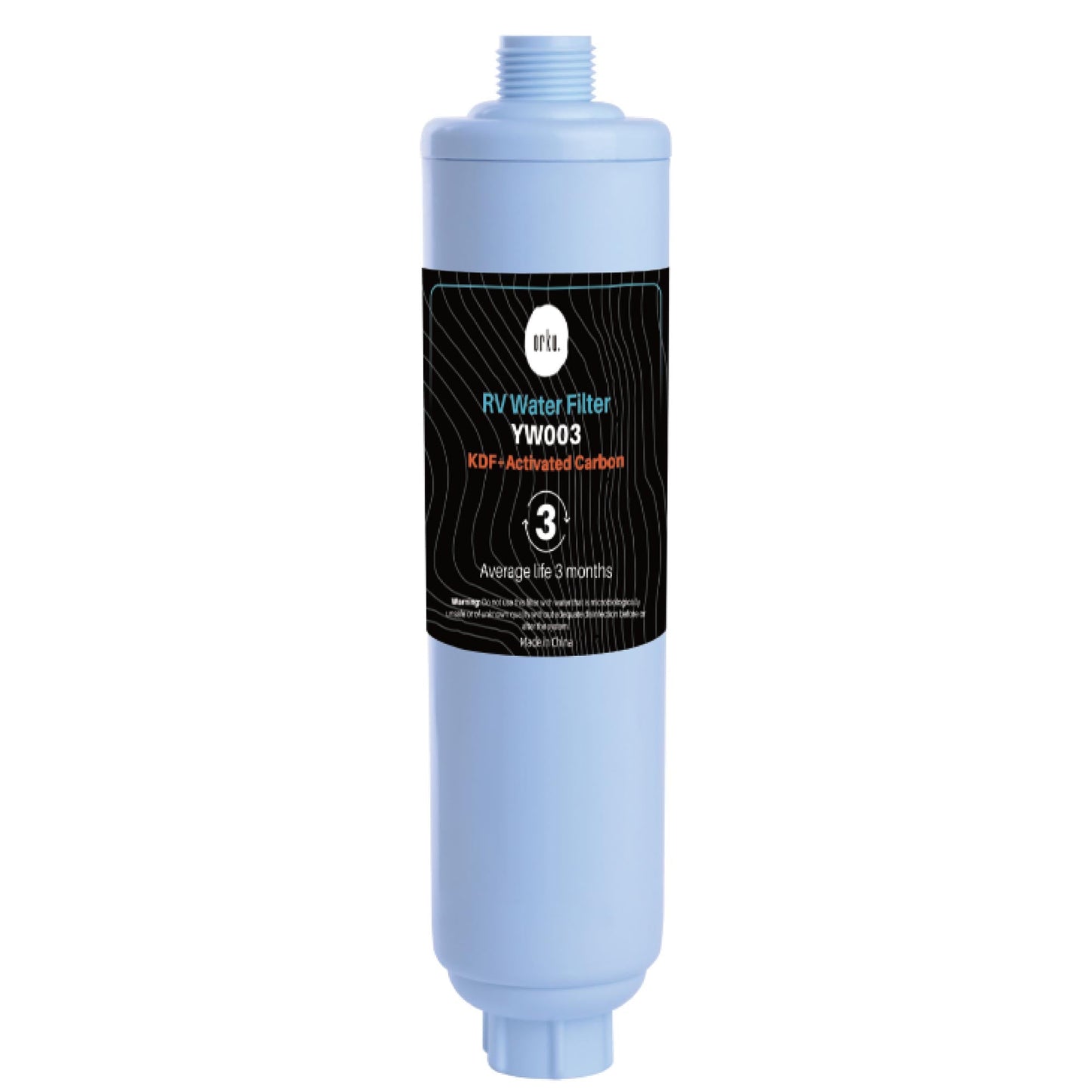 Inline RV Water Filter KDF Carbon Cartridge - YW003