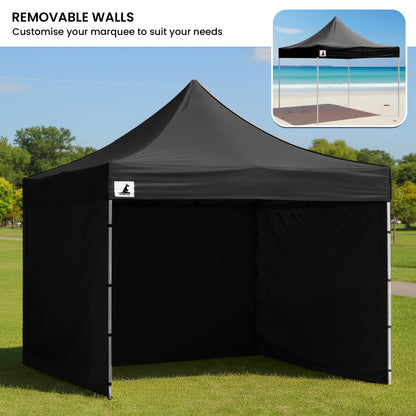 Wallaroo Pop-Up Marquee 3x3m with Walls - Black