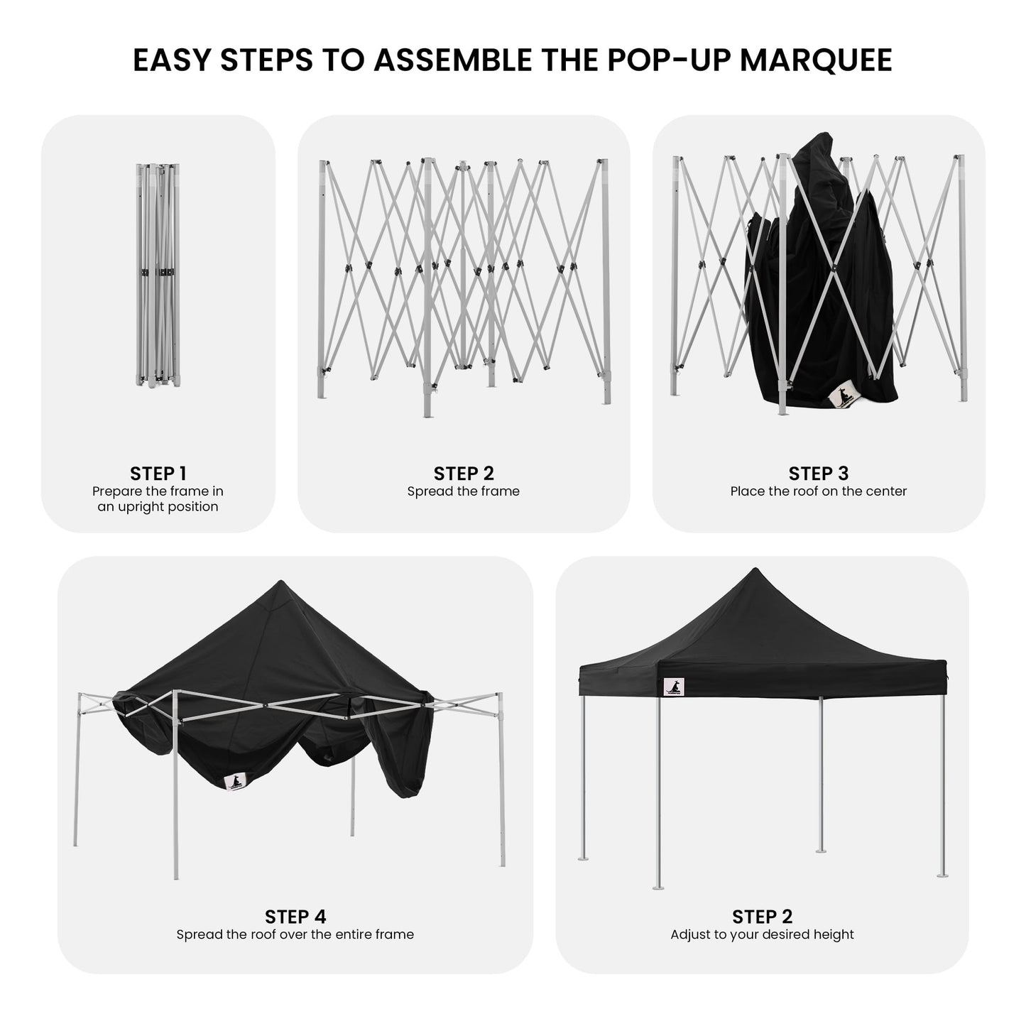 Wallaroo Pop-Up Marquee 3x3m with Walls - Black