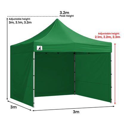 Wallaroo 3x3m Pop-Up Marquee with Walls - Green