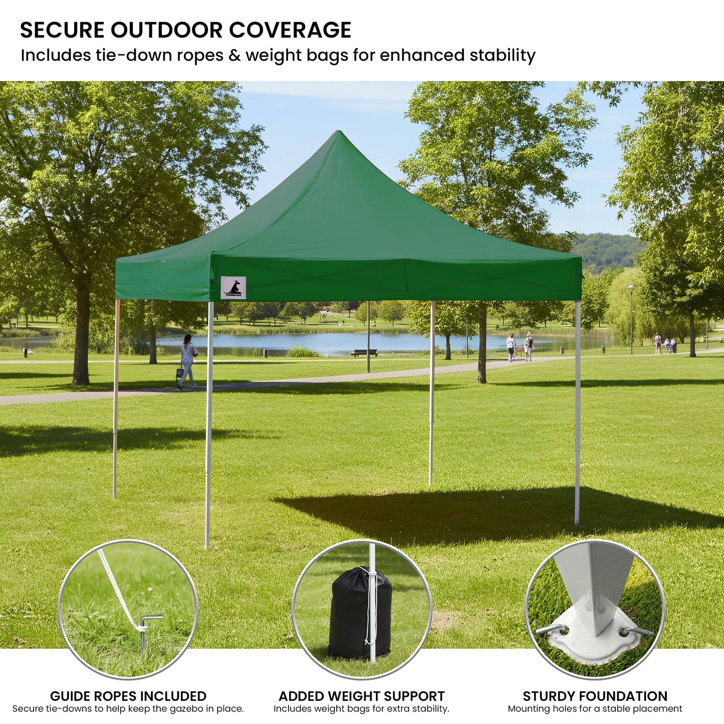 Wallaroo 3x3m Pop-Up Marquee with Walls - Green