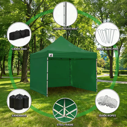 Wallaroo 3x3m Pop-Up Marquee with Walls - Green
