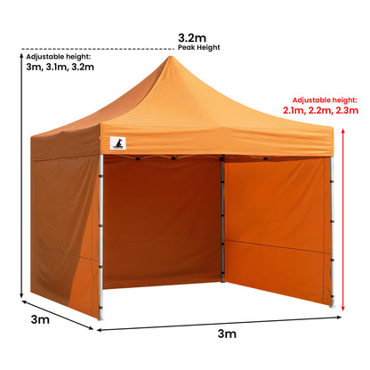 Wallaroo 3x3m Pop-Up Marquee with Walls - Orange
