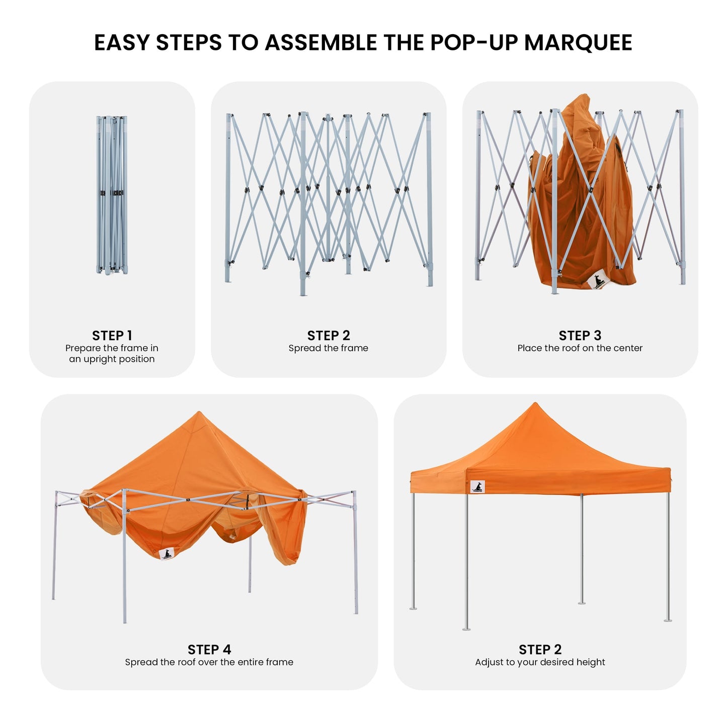 Wallaroo 3x3m Pop-Up Marquee with Walls - Orange