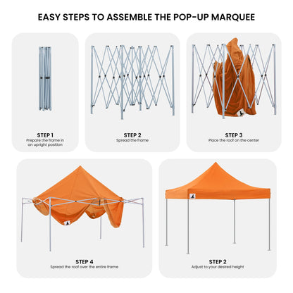 Wallaroo 3x3m Pop-Up Marquee with Walls - Orange