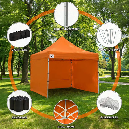 Wallaroo 3x3m Pop-Up Marquee with Walls - Orange