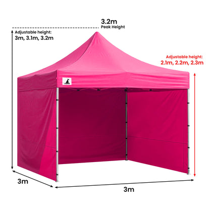 Wallaroo 3x3m Pop-Up Marquee with Walls - Pink