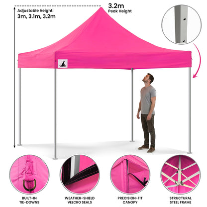 Wallaroo 3x3m Pop-Up Marquee with Walls - Pink