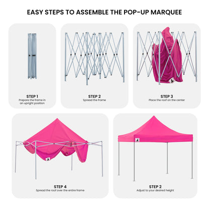 Wallaroo 3x3m Pop-Up Marquee with Walls - Pink