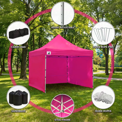 Wallaroo 3x3m Pop-Up Marquee with Walls - Pink