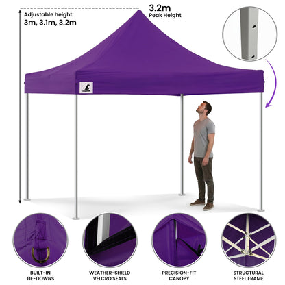 Wallaroo 3x3m Pop-Up Marquee with Walls – Purple