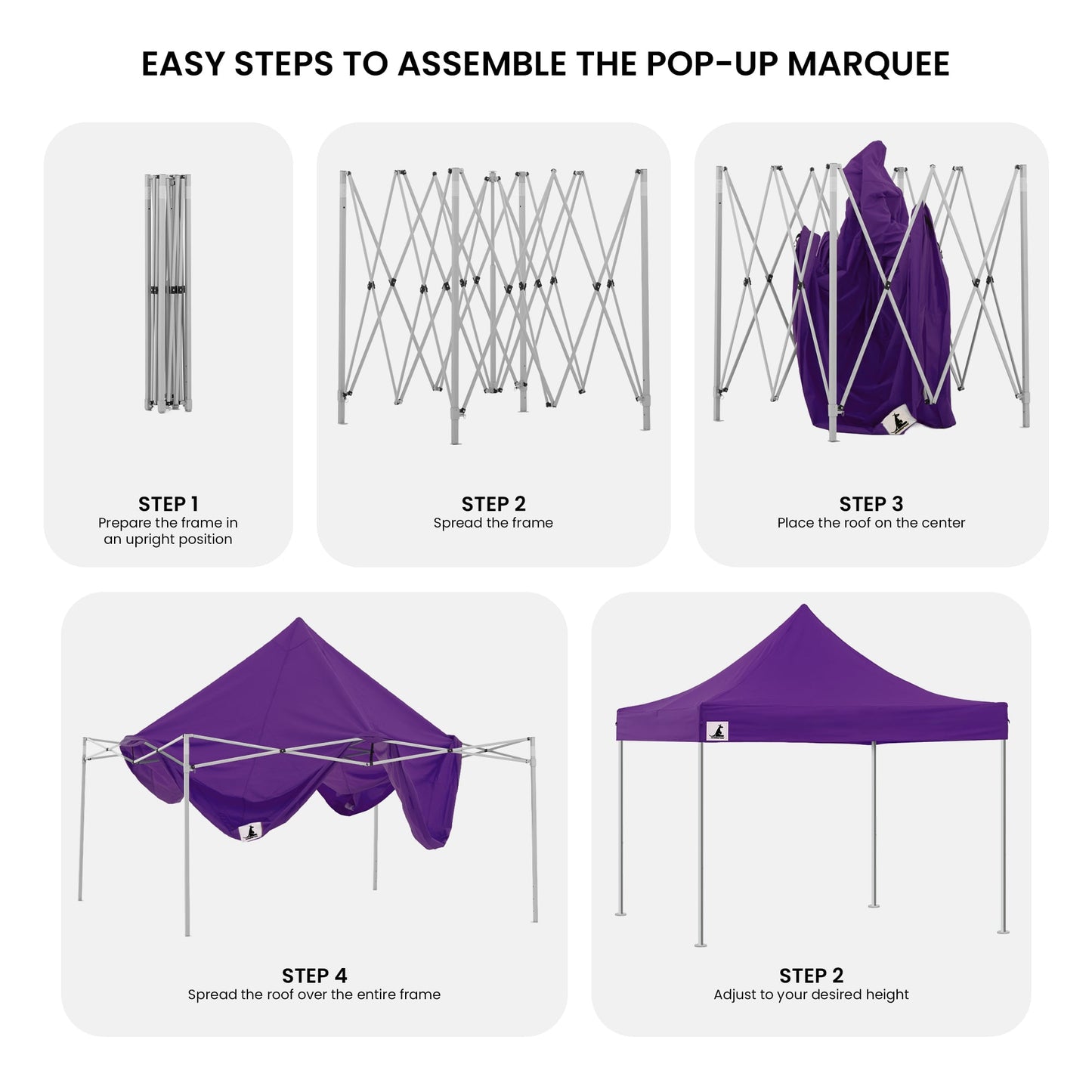 Wallaroo 3x3m Pop-Up Marquee with Walls – Purple