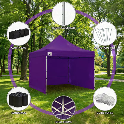 Wallaroo 3x3m Pop-Up Marquee with Walls – Purple