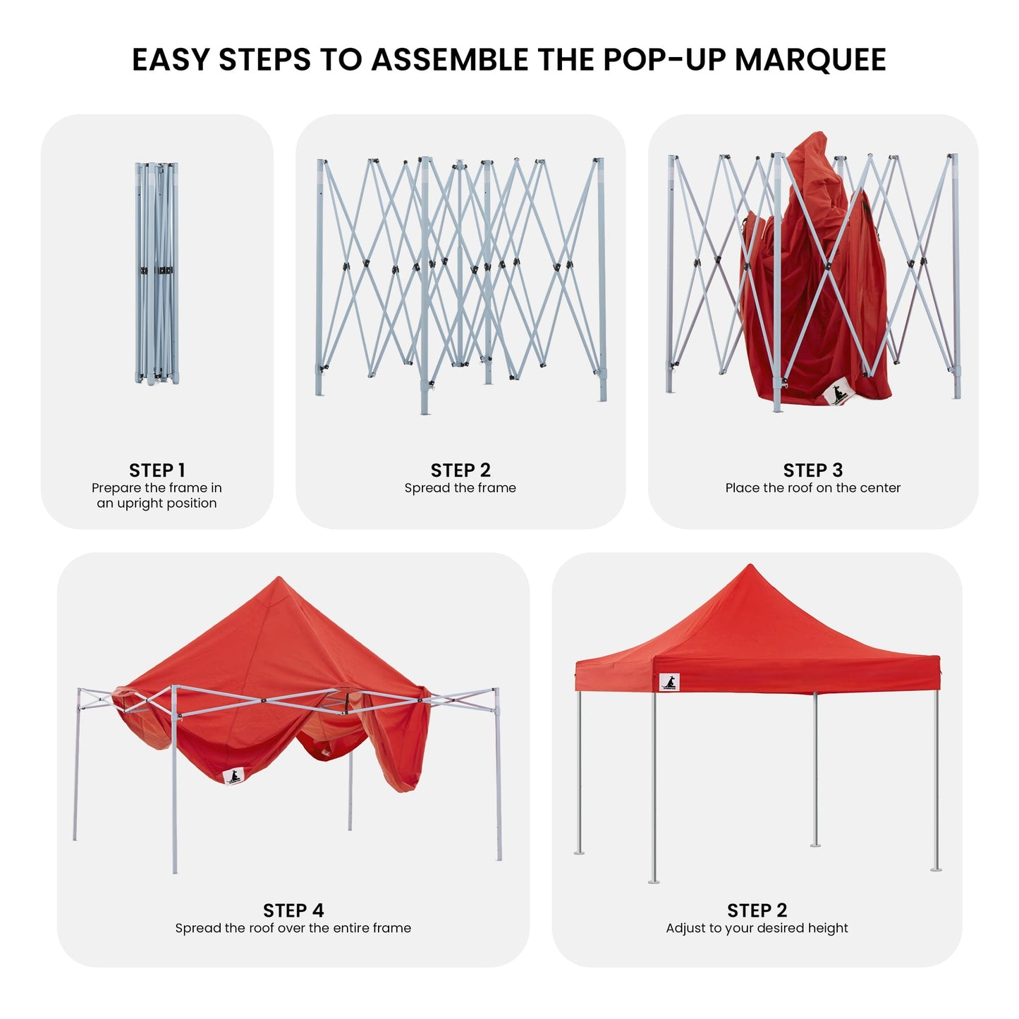 Wallaroo 3x3m Pop-Up Marquee with Walls - Red