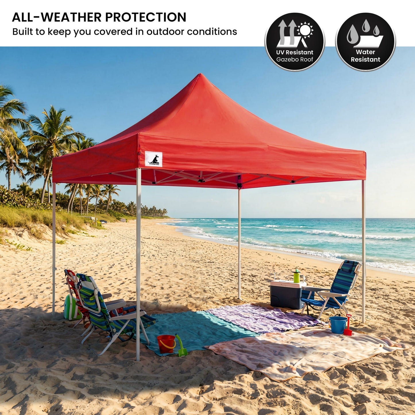 Wallaroo 3x3m Pop-Up Marquee with Walls - Red
