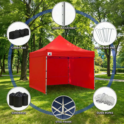 Wallaroo 3x3m Pop-Up Marquee with Walls - Red