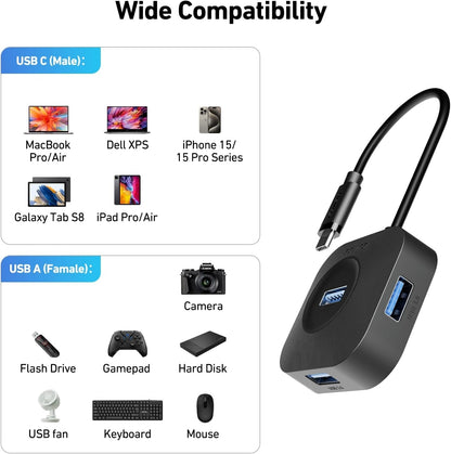 BENFEI 371BK USB-C 4-port USB 3.0 Hub