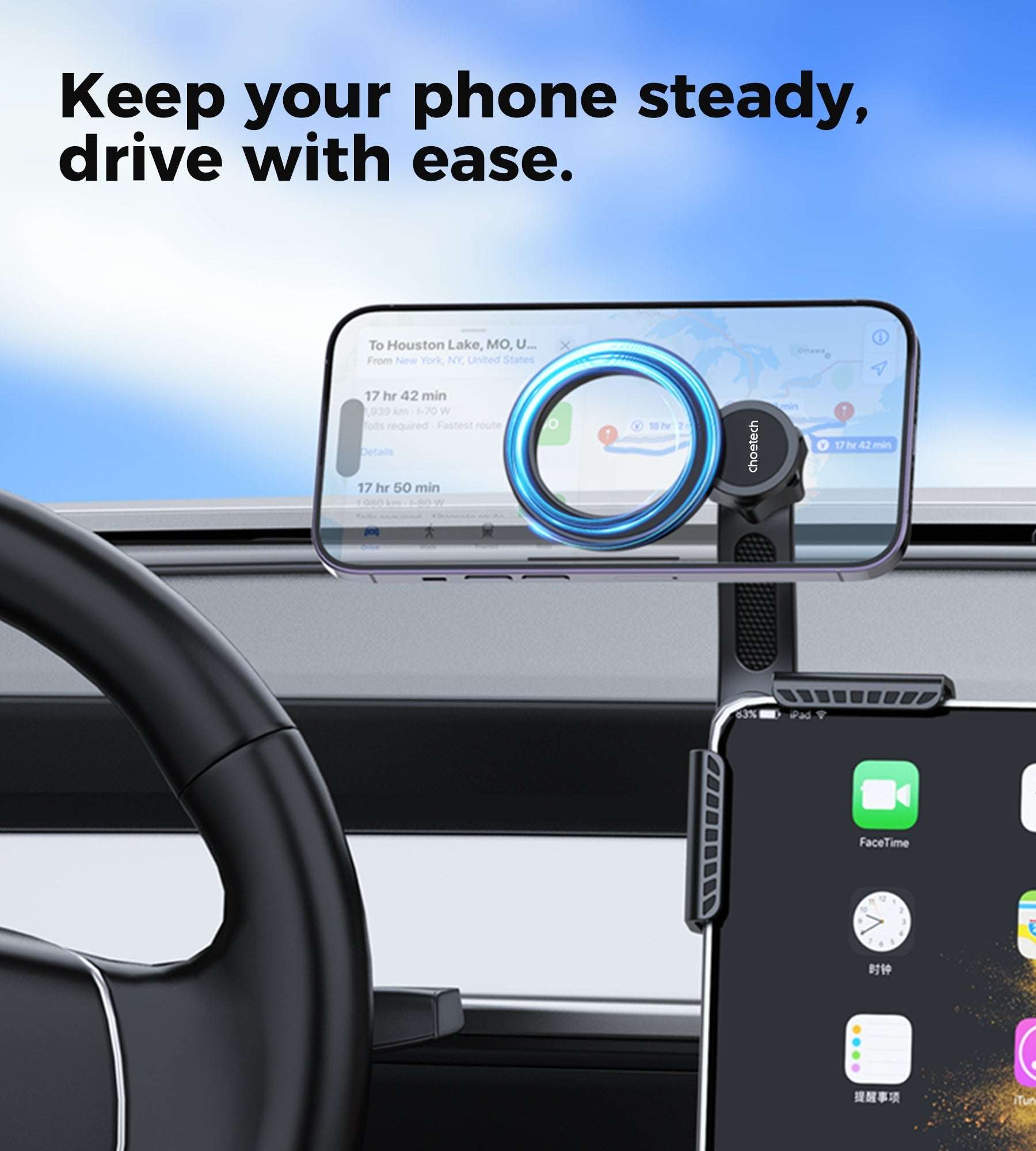 Choetech H090 Car Headrest Tablet & Phone Holder (4.7-10.2 inch)