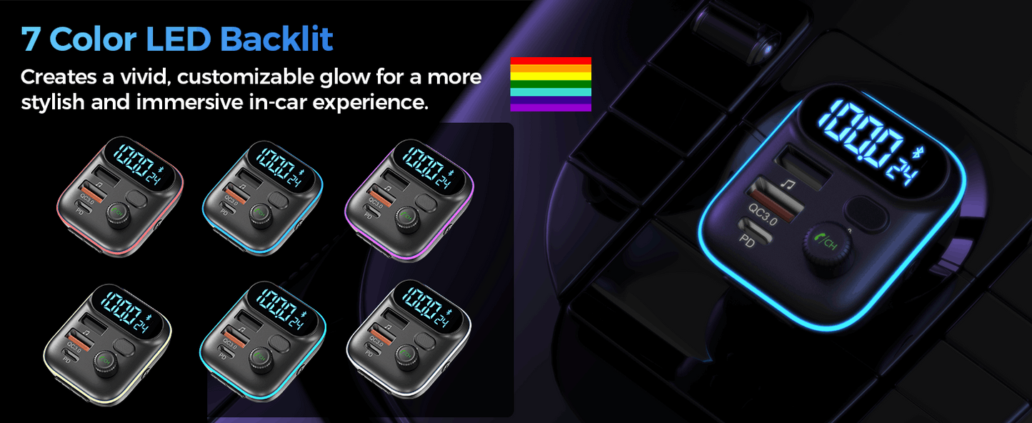 Choetech TC0050 PD36W Bluetooth FM Car Transmitter Charger