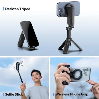 Ulanzi JJ03 Magnetic Phone Tripod Wireless Phone Grip Selfie Stick Desktop Tripod with Remote Control Photography Livestreaming