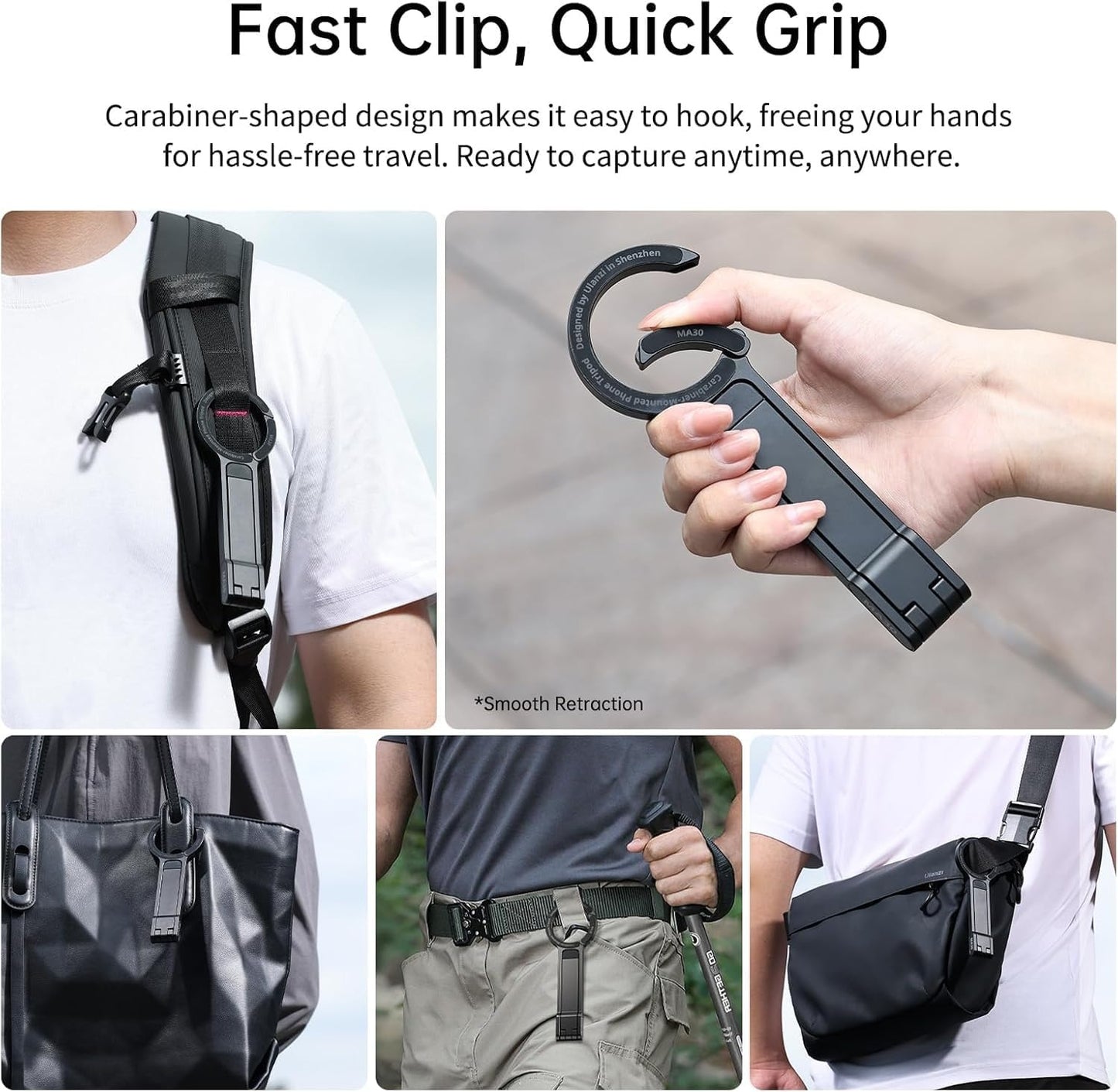 ULANZI MA30 Magnetic Phone Tripod Stand for iPhone - Aluminium Maglock Smartphone Mini Tripod Pocket Cell Phone Stand Dual-Sided Magnet Quick Mount Compatible with iPhone 16 15 14 13 12 Magsafe
(Dark Grey)