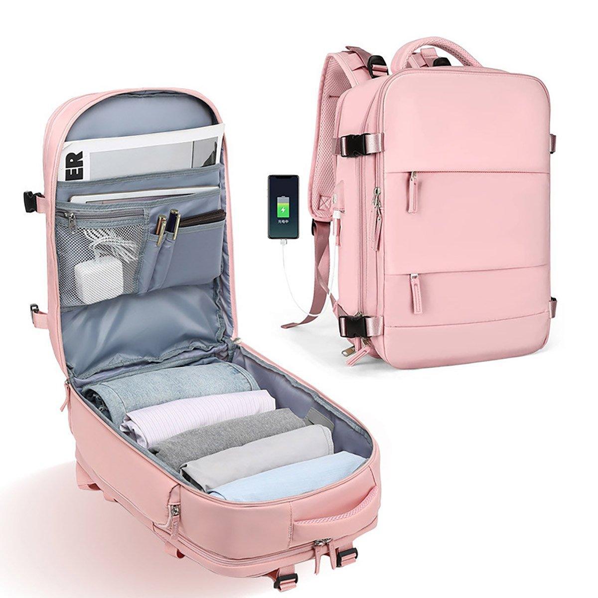 Waterproof Travel Backpack Outdoor Sports Shoulder Bag Hiking Camping Daypack - Pink