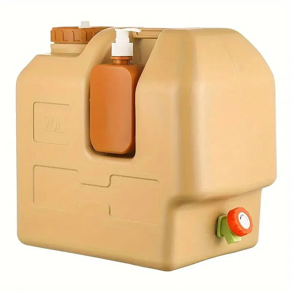 20L Camping Water Container with Tap - Beige