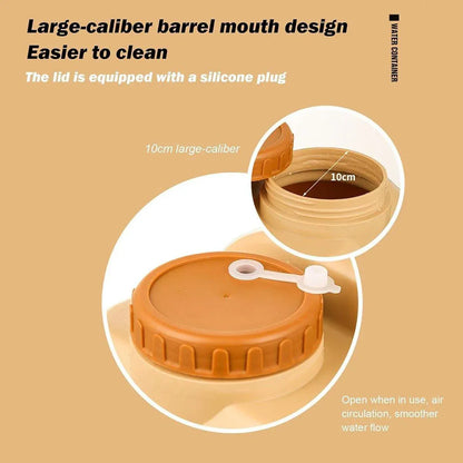20L Camping Water Container with Tap - Beige