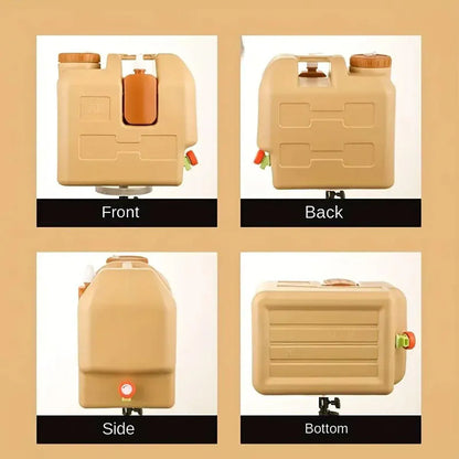 20L Camping Water Container with Tap - Beige