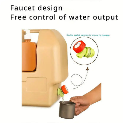 20L Camping Water Container with Tap - Beige