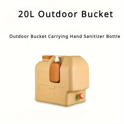 20L Camping Water Container with Tap - Beige