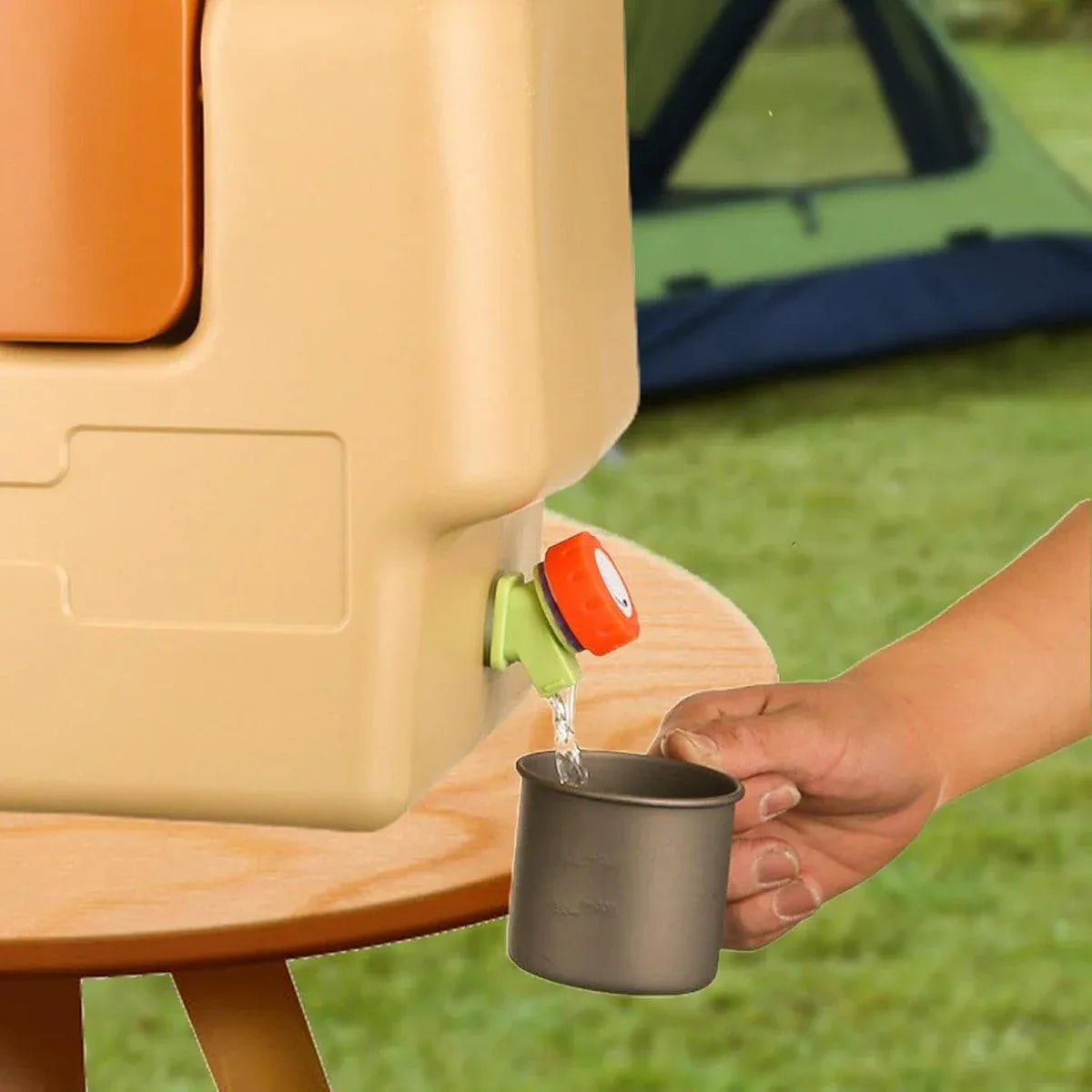 20L Camping Water Container with Tap - Beige