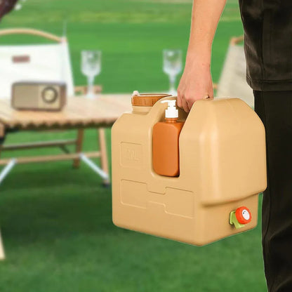 20L Camping Water Container with Tap - Beige