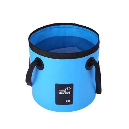 20L Portable Folding Bucket Water Container Camping Hiking Fishing Water Storage - Orange